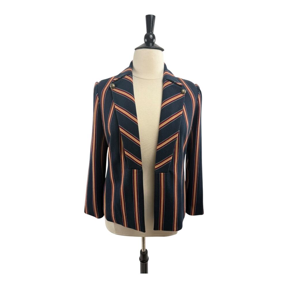 Chicos Modern Stripe Ponte Jacket, Size 2 (L, 12)